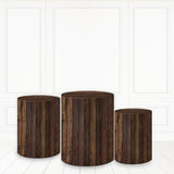 Load image into Gallery viewer, Lofaris Black Dark Brown Cylinder Cover Wooden Theme Party Pedestal