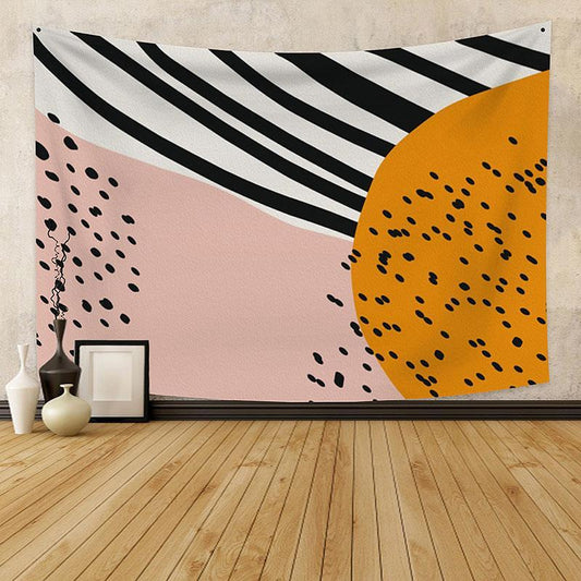 Lofaris Black Dot Stripe Bohemian Room Decoration Wall Tapestry