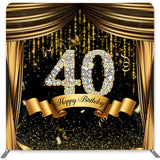 Load image into Gallery viewer, Lofaris Black Gold Glitter Bokeh Double-Sided Backdrop for Birthday