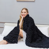Load image into Gallery viewer, Lofaris Black Handmade Queen Size Warm Soft Chunky Knit Blanket