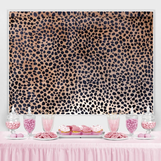 Lofaris Black Leopard Print Happy Birthday Party Backdorp
