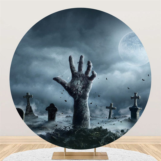 Lofaris Black Moon Night Scary Hand Halloween Theme Backdrop