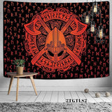 Load image into Gallery viewer, Lofaris Black Red Guard Divination Trippy Novelty Wall Tapestry
