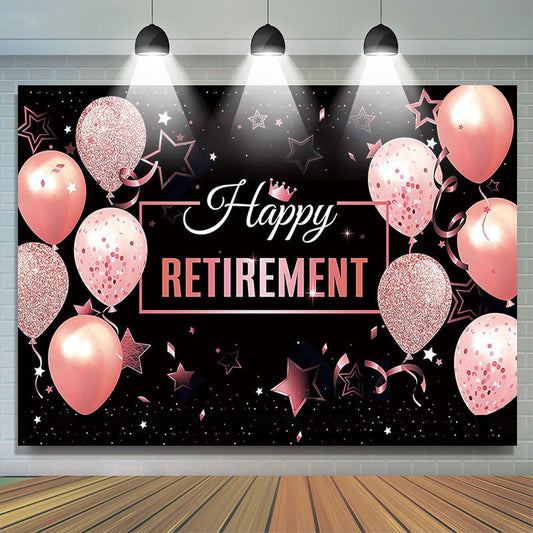 Lofaris Black Rose Pink With Rope Happy Retirement Backdrop