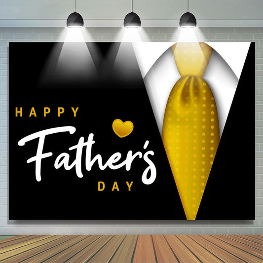 Lofaris Black Suit With Gold Tie Happy Fathers Day Backdrop
