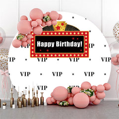 Lofaris Black Vip Theme Birthday Circle Backdrop For Party
