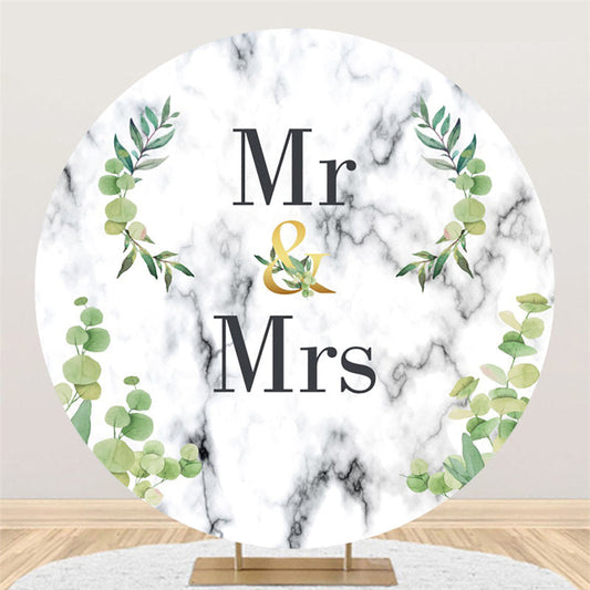 Lofaris Black White Marble Abstact Mr And Mrs Wedding Backdrop