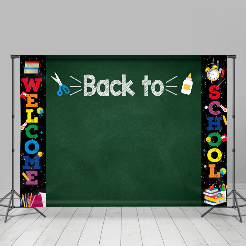 Lofaris Blackboard Books Welcome Back To School Backdrop