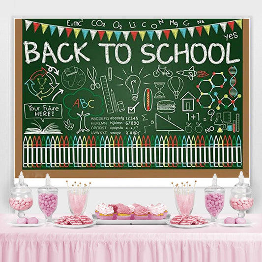 Lofaris Blackboard graffiti alphabet back to school Backdrop