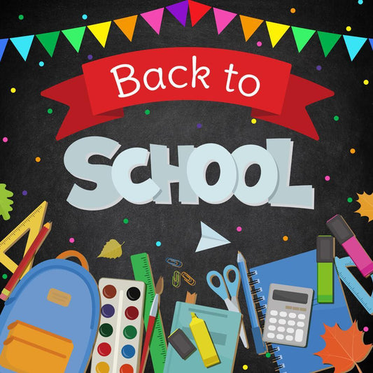 Lofaris Blackboard Iridescent Flag Back to School Backdrop