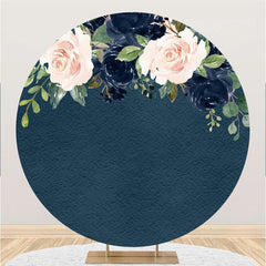 Lofaris Blue And Floral Simple Lovely Circle Backdrop For Girl