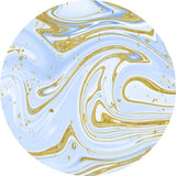 Load image into Gallery viewer, Lofaris Blue And Gold Abstract Custom Round Birthday Backdrop
