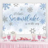 Load image into Gallery viewer, Lofaris Blue And Grey Snowflake Winter Baby Shower Backdrop