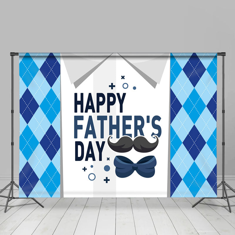 Lofaris Blue And Grey Suit With Happy Fathers Day Backdrop