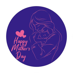 Lofaris Blue And Pink Mother with Baby Round Backdrops for Mothers Day