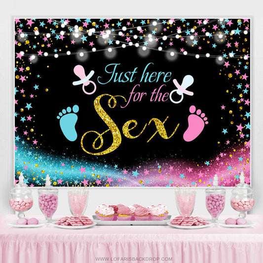 Lofaris Blue And Pink Star Glitter Backdrop For Baby Shower