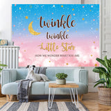 Load image into Gallery viewer, Lofaris Blue and Pink Stars Moon Baby Shower Party Backdrop