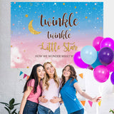 Load image into Gallery viewer, Lofaris Blue and Pink Stars Moon Baby Shower Party Backdrop
