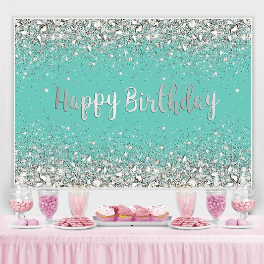 Lofaris Blue and Shiny Diamonds Birthday Photo Decor Backdrop