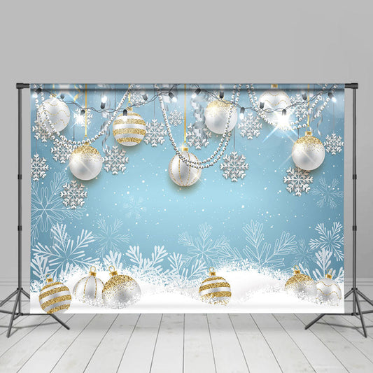 Lofaris Blue And White Snowflake Balls Decor Winter Backdrops