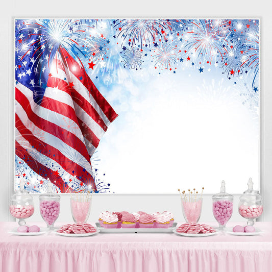 Lofaris Blue And White Stripe Flag Theme Baby Shower Backdrop