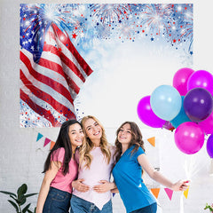Lofaris Blue And White Stripe Flag Theme Baby Shower Backdrop