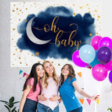 Load image into Gallery viewer, Lofaris Blue And White With Glitter Stars Baby Shower Backdrop