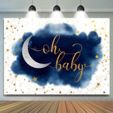 Load image into Gallery viewer, Lofaris Blue And White With Glitter Stars Baby Shower Backdrop