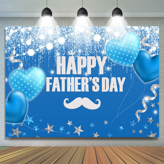 Lofaris Blue Balloons And Bright Glitter Fathers Day Backdrop