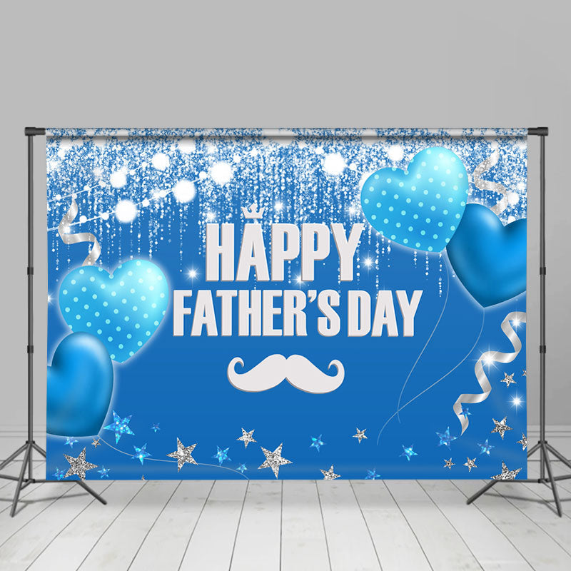 Lofaris Blue Balloons And Bright Glitter Fathers Day Backdrop