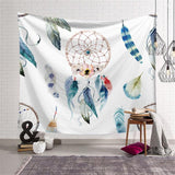 Load image into Gallery viewer, Lofaris Blue Feather Pattern Still Life Family Wall Tapestry