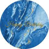 Load image into Gallery viewer, Lofaris Blue Fine Art Custom Round Happy Birthday Backdrop
