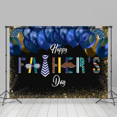Lofaris Blue Glitter Tie And Balloon Happy Fathers Day Backdrop