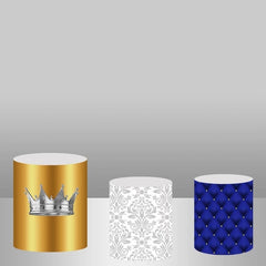 Lofaris Blue Golden Crown Backdrop Plinth Cylinder Cover Kit