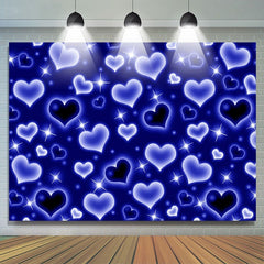 Lofaris Blue Heart Glitter Early 2000s Photo Birthday Party Backdrop