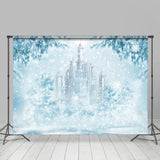 Load image into Gallery viewer, Lofaris Blue Ice Snowy Tree Castle Winter Scene Backdrops