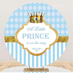 Lofaris Blue Little Prince Round Baby Shower Backdrop For Boy