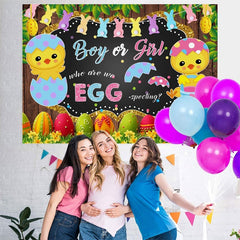 Lofaris Blue Pink And Yellow Easter Theme Baby Shower Backdrop