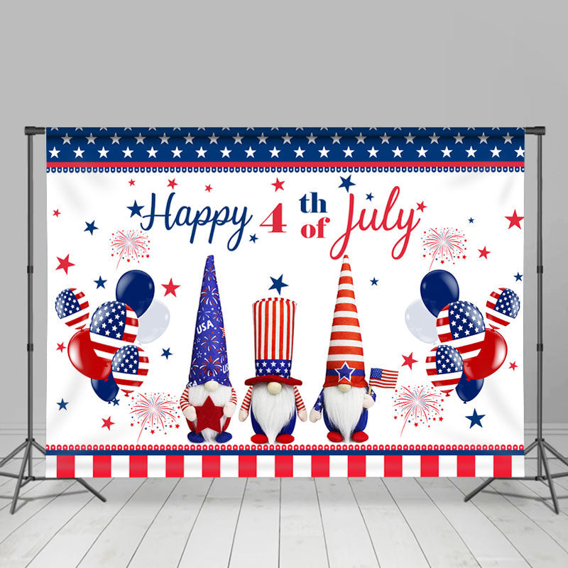 Lofaris Blue Red Dwarf Doll Happy July Independence Day Backdrop
