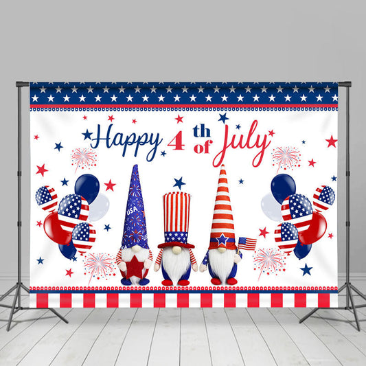 Lofaris Blue Red Dwarf Doll Happy July Independence Day Backdrop