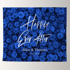 Lofaris Blue Rose Tracery Wall Party Backdrop For Weddings