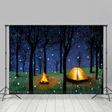 Load image into Gallery viewer, Lofaris Blue Sky And Snowy Night In The Forest Winter Backdrop