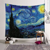Load image into Gallery viewer, Lofaris Blue Sky Night Painting Style Moon Mountain Wall Tapestry