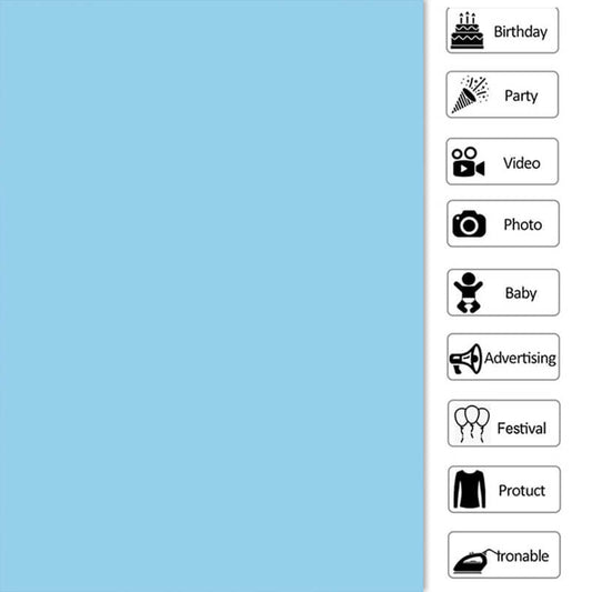 Lofaris Blue Solid Simple Party Backdrop for Photo