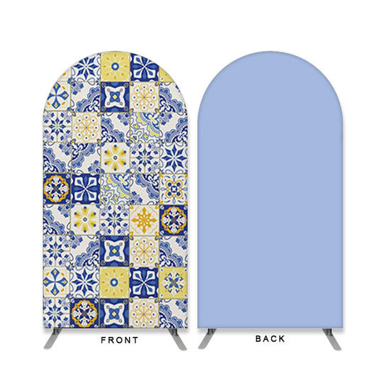 Lofaris Blue Texture Abstraite Double Sided Arch Backdrop