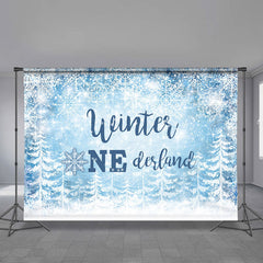 Lofaris Winter One-derland Snowflake Photoshoot Backdrops for Baby Shower