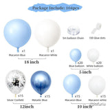 Load image into Gallery viewer, Lofaris Blue104 Pack Balloon Arch Kit | Party Decorations - White | Silver