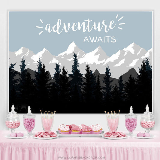 Lofaris Boho Adventure Awaits Forest Montion Baby Shower Backdrop