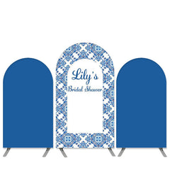 Lofaris Boho Floral Pattern Theme Blue Bridal Shower Arch Backdrop Kit