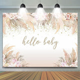 Load image into Gallery viewer, Lofaris Boho Hello Baby Theme Pink Floral Shower Backdrop